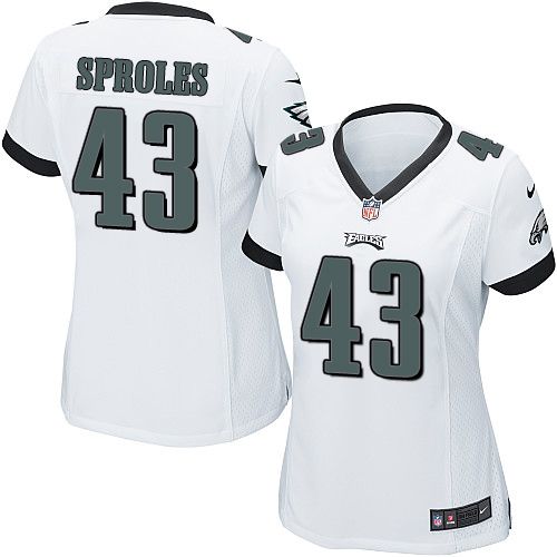 Nike Eagles #43 Darren Sproles White Women's Stitched NFL New Elite Jersey